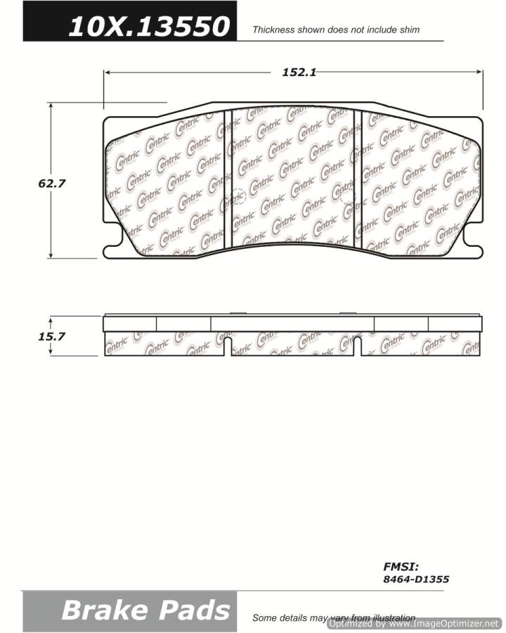 100.13550 OEM BRAKE PADS Centric Pair