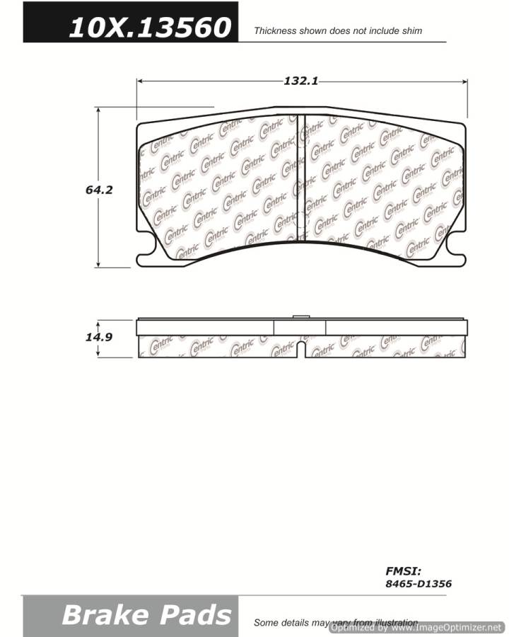 100.13560 OEM BRAKE PADS Centric Pair