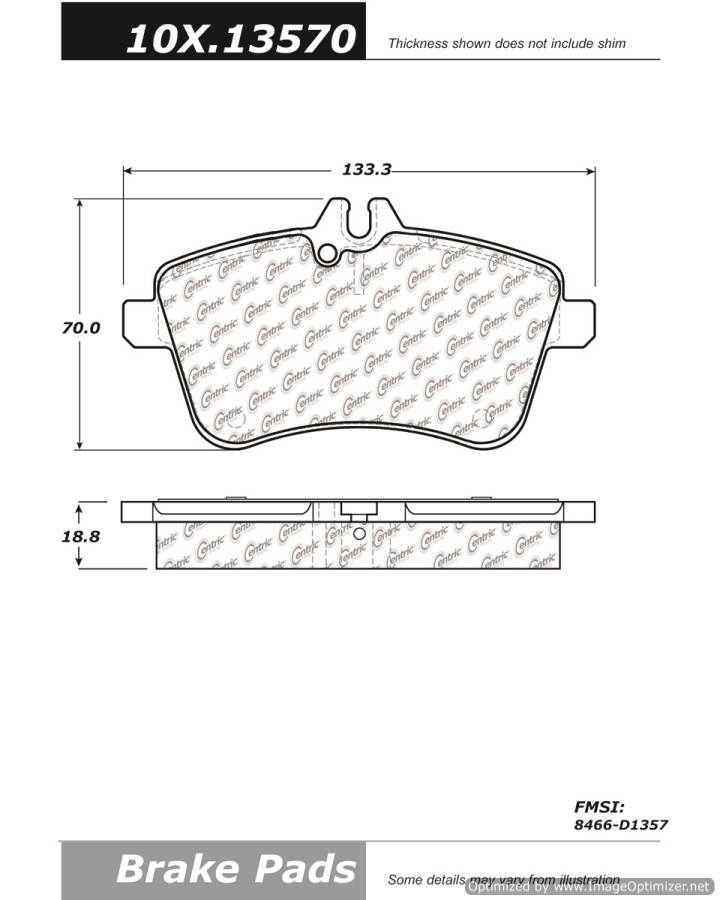 100.13570 OEM BRAKE PADS Centric Pair