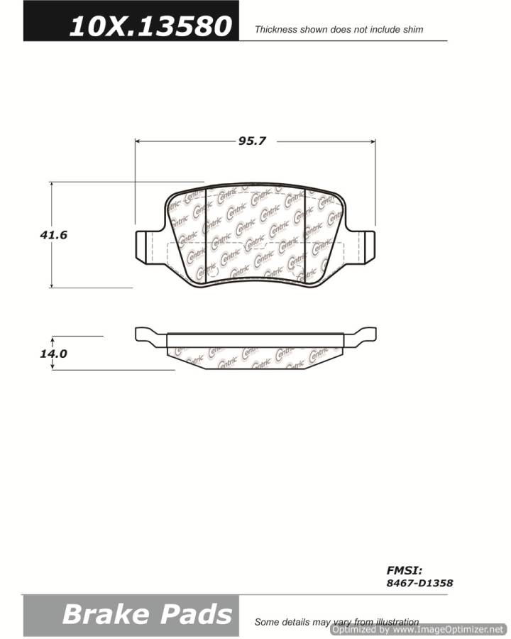 100.13580 OEM BRAKE PADS Centric Pair