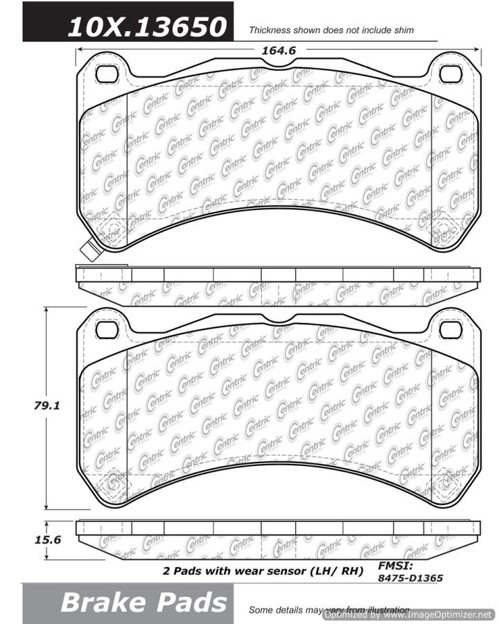309.13650 STOPTECH PERFORMANCE PAD  805890539667