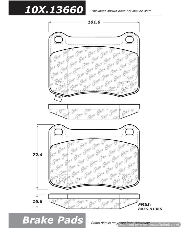 309.13660 STOPTECH PERFORMANCE PAD  805890539674