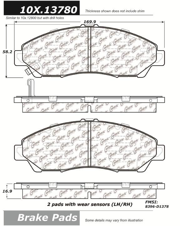 102.13780 CTek Brake Pads Centric Pair