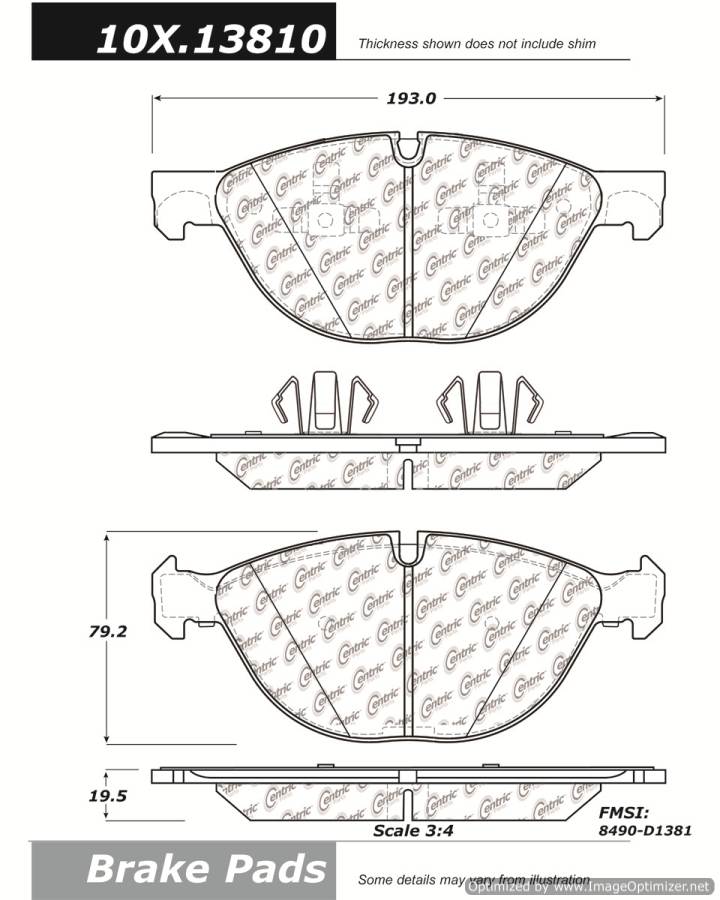 100.13810 OEM BRAKE PADS Centric Pair