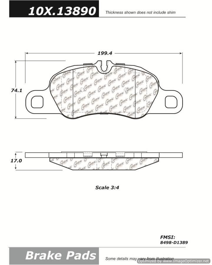 100.13890 OEM BRAKE PADS Centric Pair