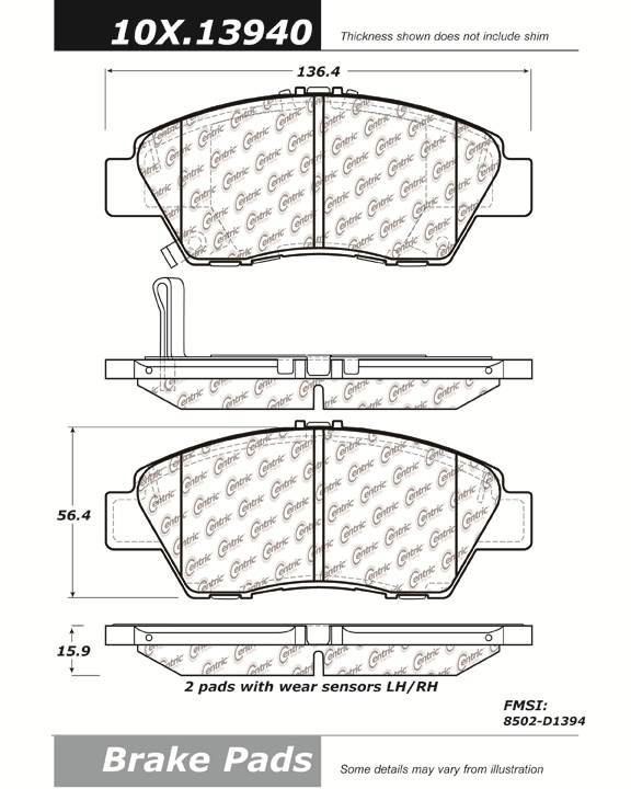 102.13940 CTek Brake Pads Centric Pair