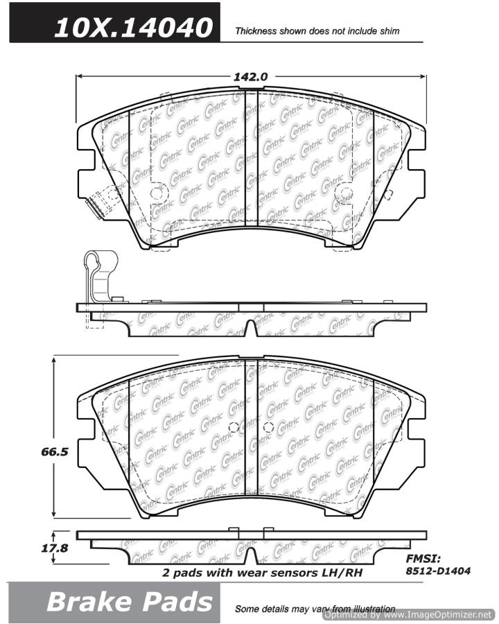 100.14040 OEM BRAKE PADS Centric Pair