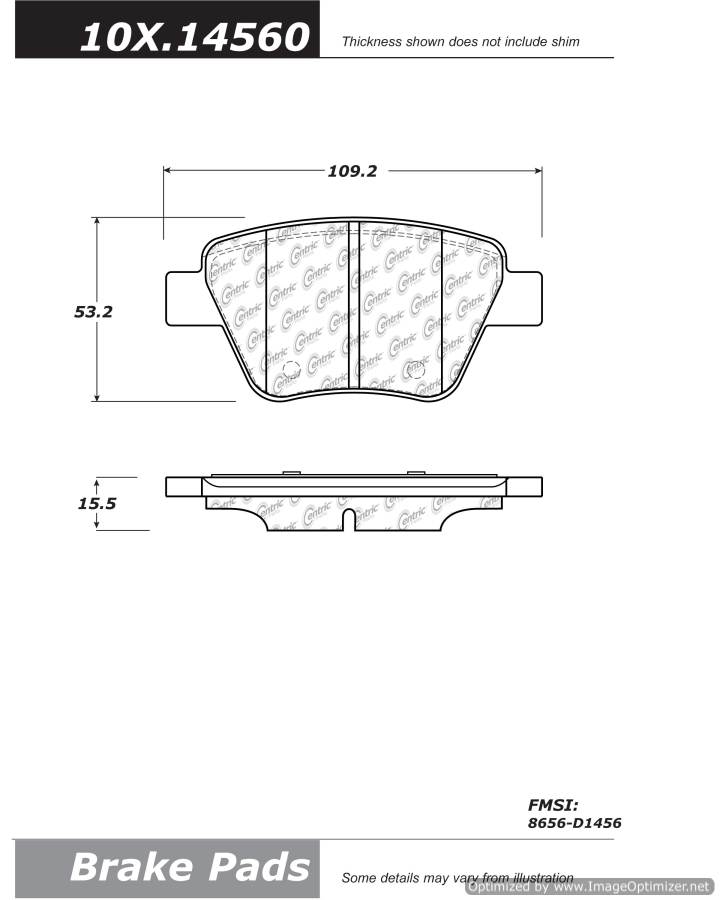 100.14560 OEM BRAKE PADS Centric Pair