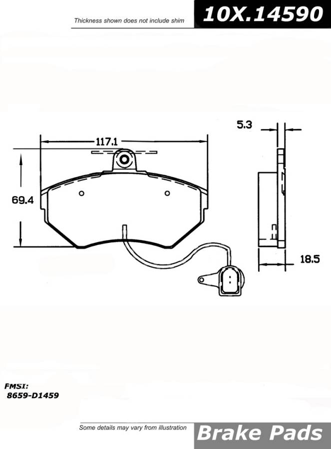 102.14590 CTek Brake Pads Centric Pair