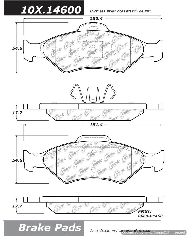 102.14600 CTek Brake Pads Centric Pair