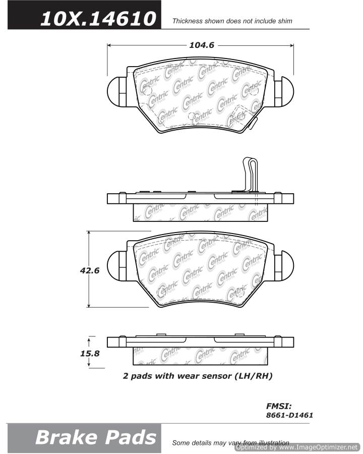 102.14610 CTek Brake Pads Centric Pair