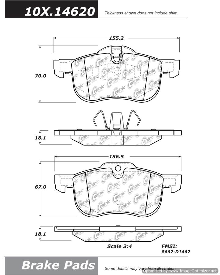 102.14620 CTek Brake Pads Centric Pair