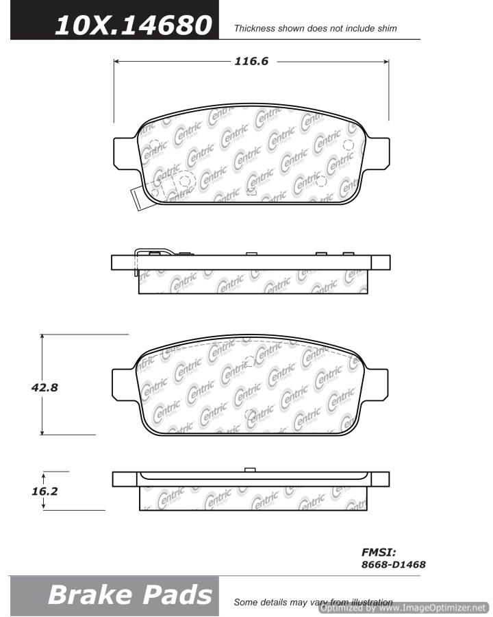 102.14680 CTek Brake Pads Centric Pair