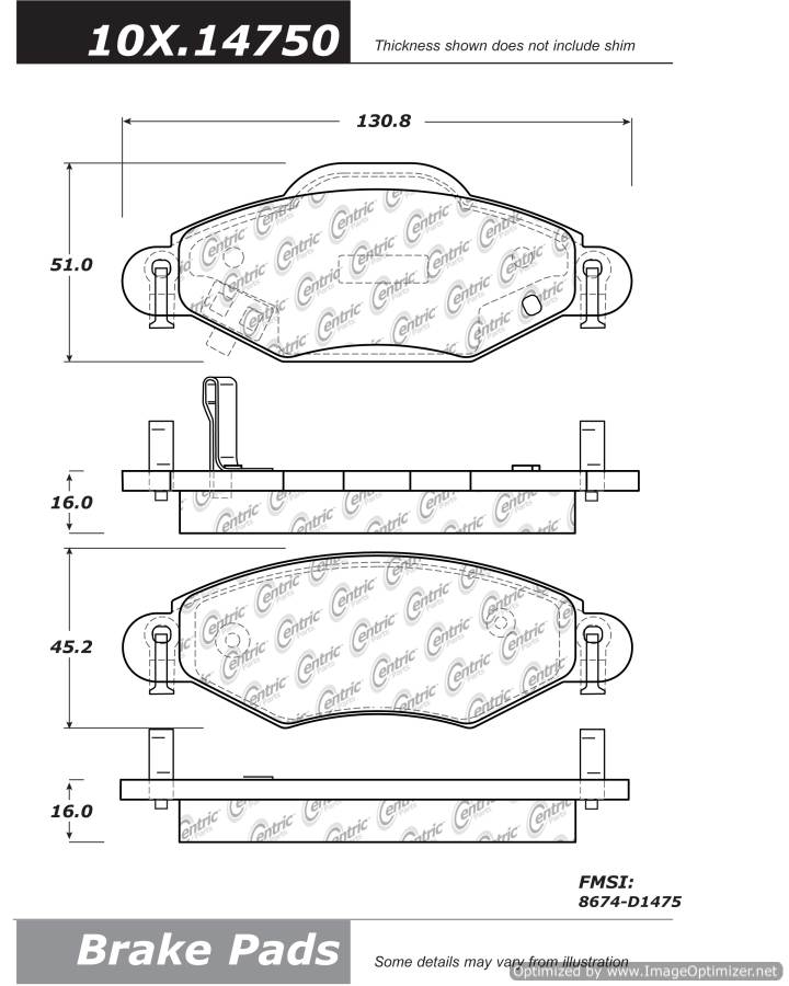 102.14750 CTek Brake Pads Centric Pair