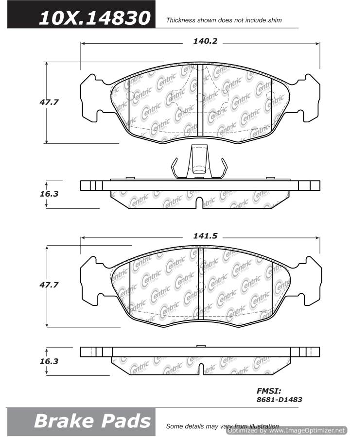 102.14830 CTek Brake Pads Centric Pair