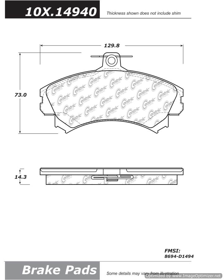 102.14940 CTek Brake Pads Centric Pair