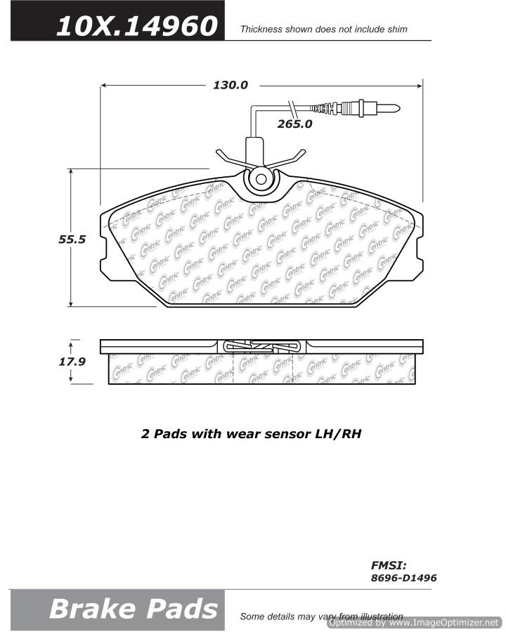 102.14960 CTek Brake Pads Centric Pair