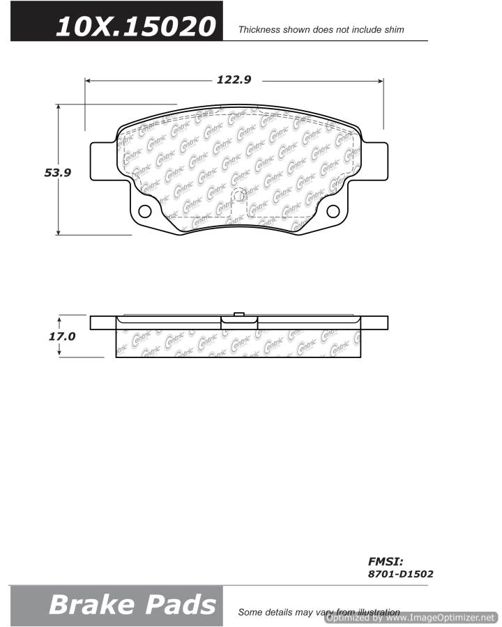 102.15020 CTek Brake Pads Centric Pair