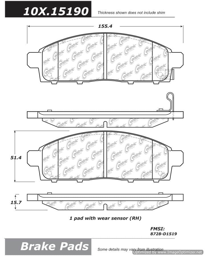 102.15190 CTek Brake Pads Centric Pair