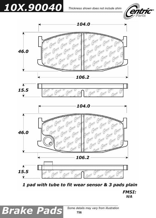 102.90040 CTek Brake Pads Centric Pair