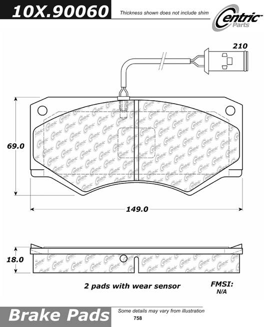 100.90060 OEM Brake Pads Centric Pair