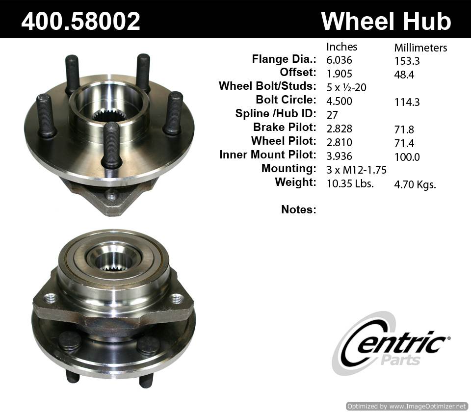 Centric HA597449 513158 400.58002 Premium Hub Assembly