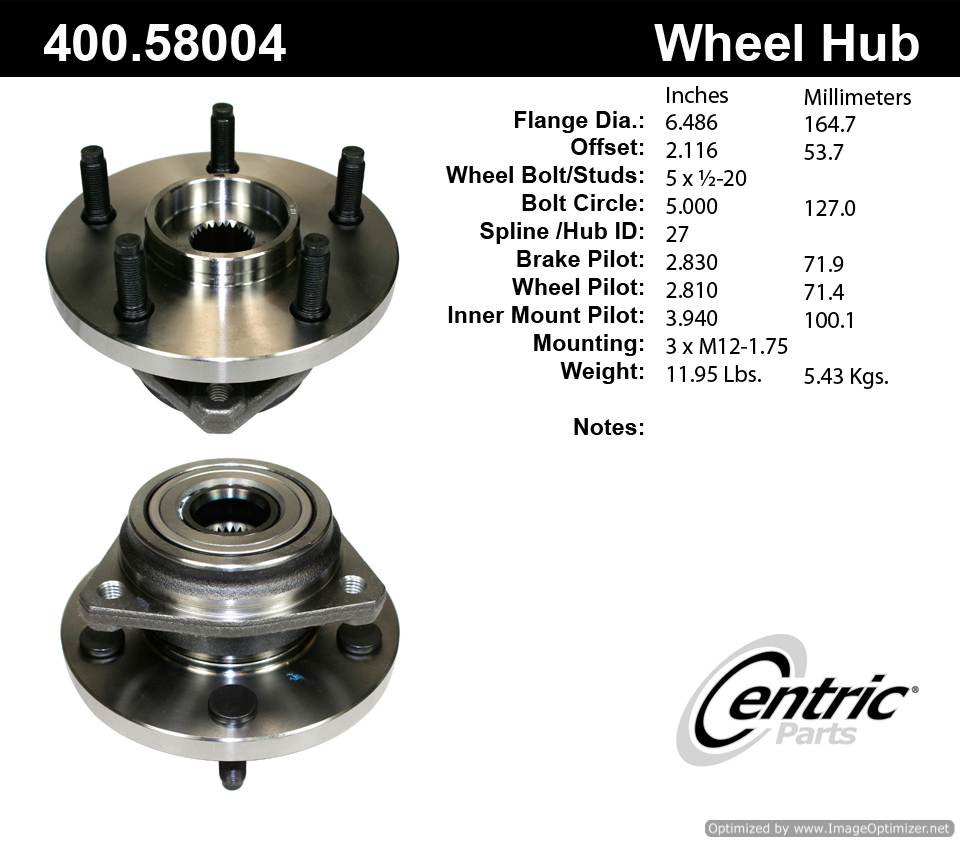 Centric HA598679 513159 400.58004 Premium Hub Assembly