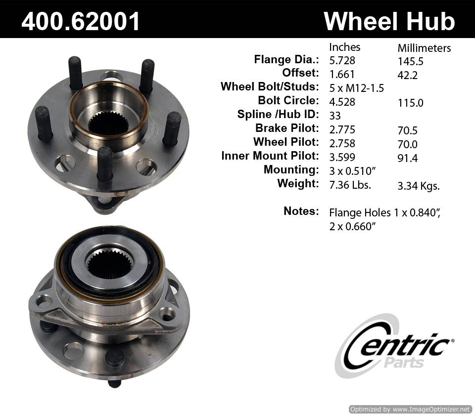 Centric 513063 513088 400.62001 Premium Hub Assembly