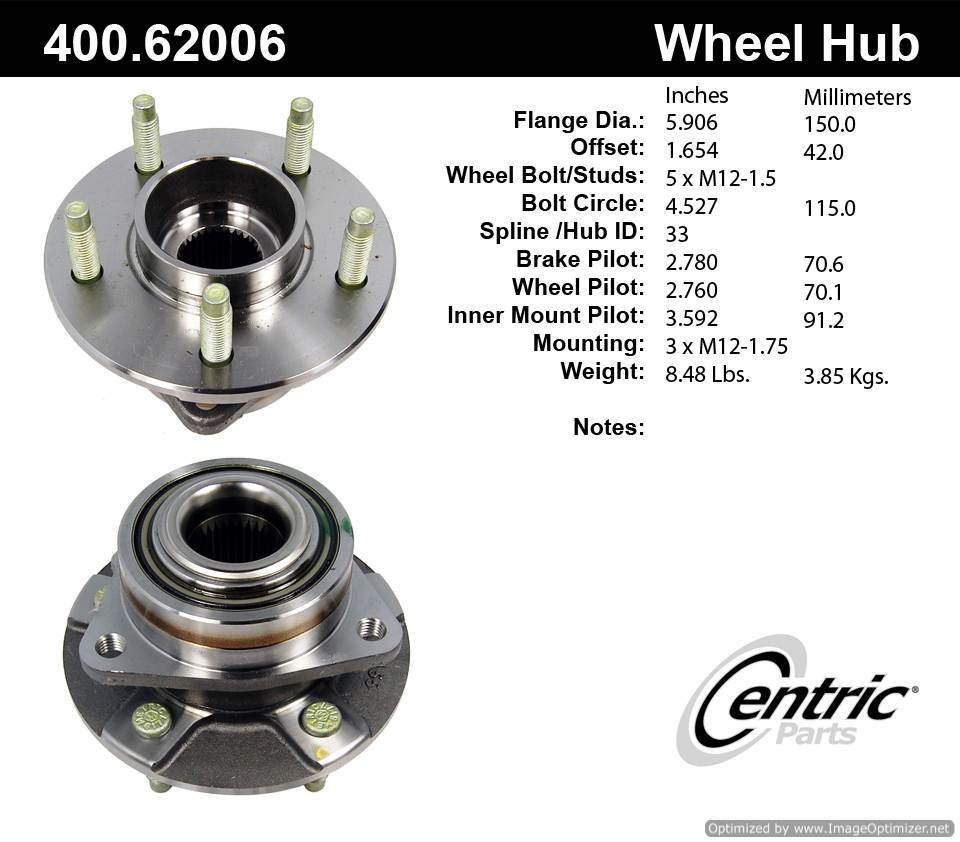 Centric 513190 400.62006 Premium Hub Assembly