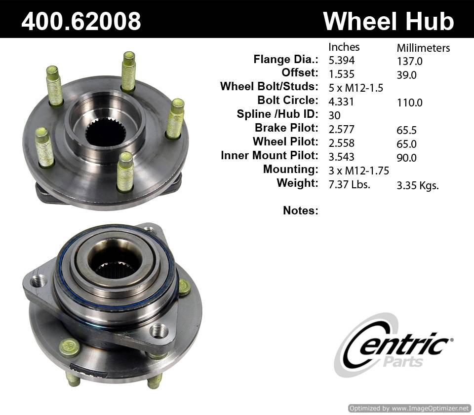 Centric HA590071 513215 400.62008 Premium Hub Assembly