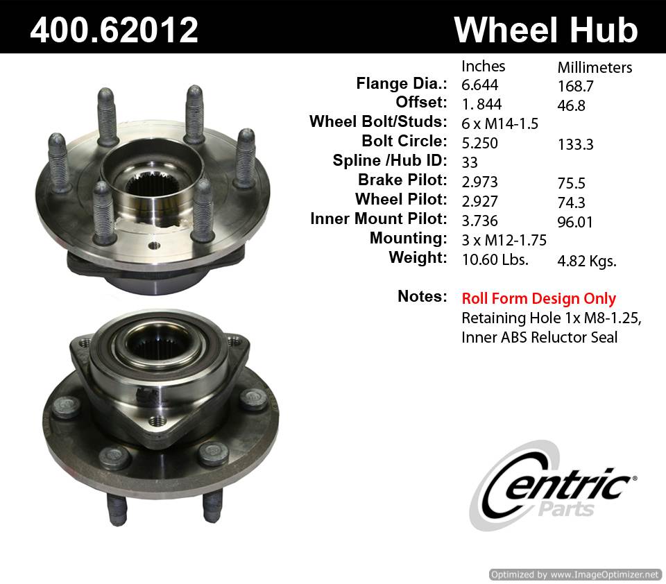 Centric HA590227 400.62012 Premium Hub Assembly