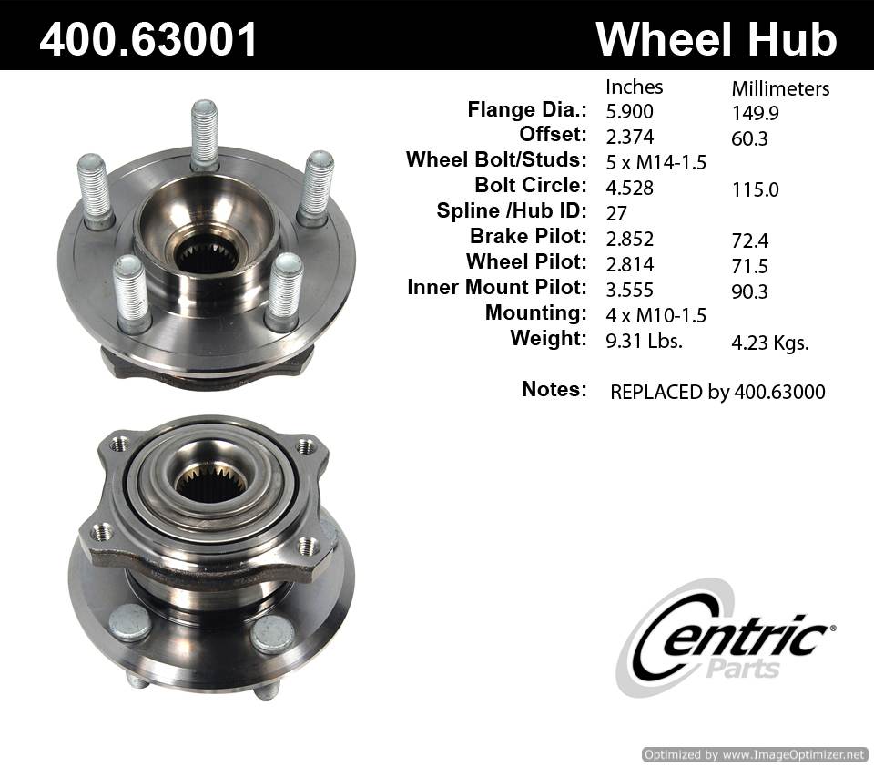 Centric HA590142 400.63001 Premium Hub Assembly