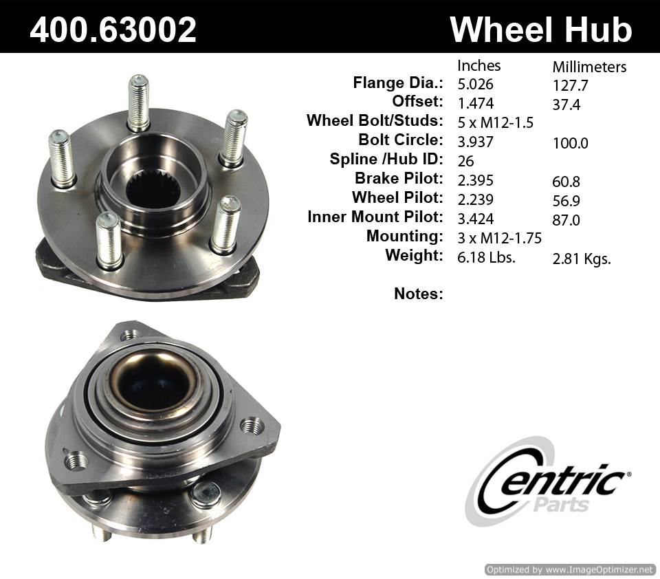 Centric 513138 400.63002 Premium Hub Assembly