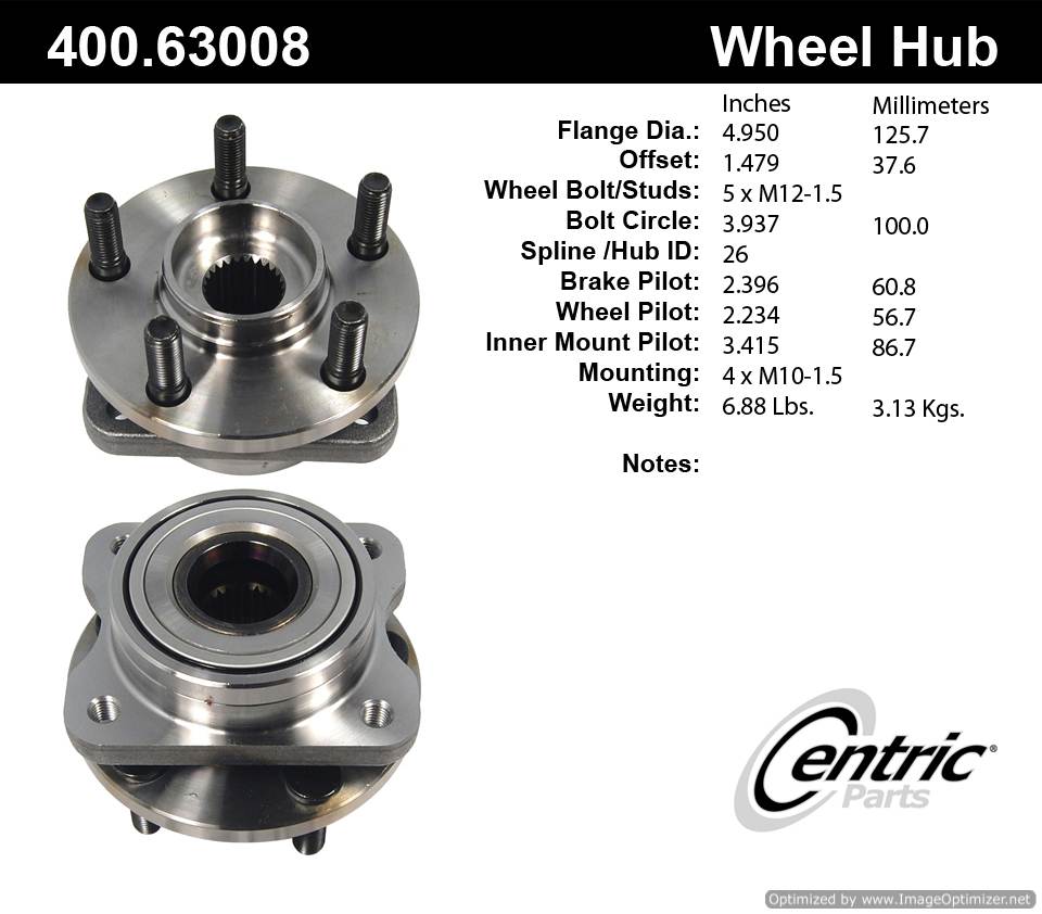 Centric 513122 400.63008 Premium Hub Assembly