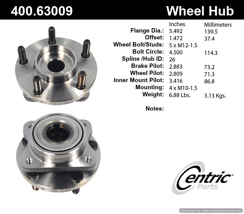 Centric 513123 400.63009 Premium Hub Assembly