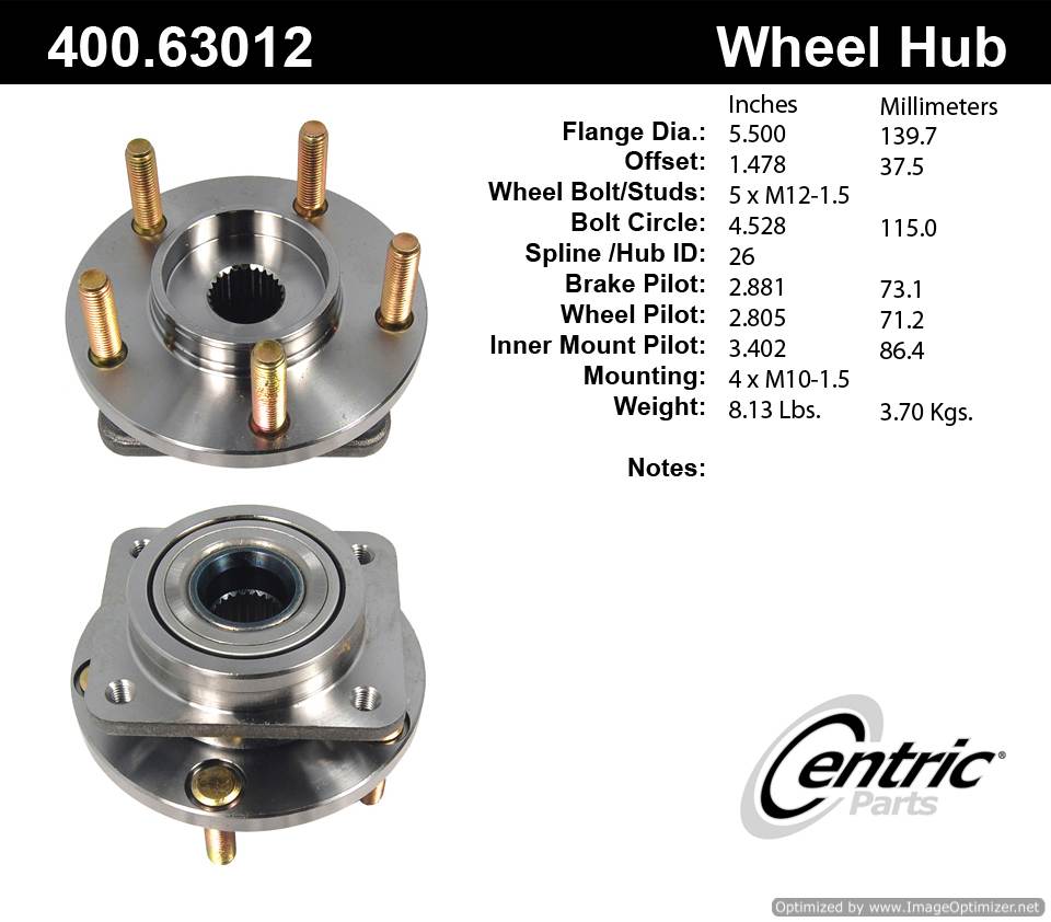 Centric 513074 400.63012 Premium Hub Assembly