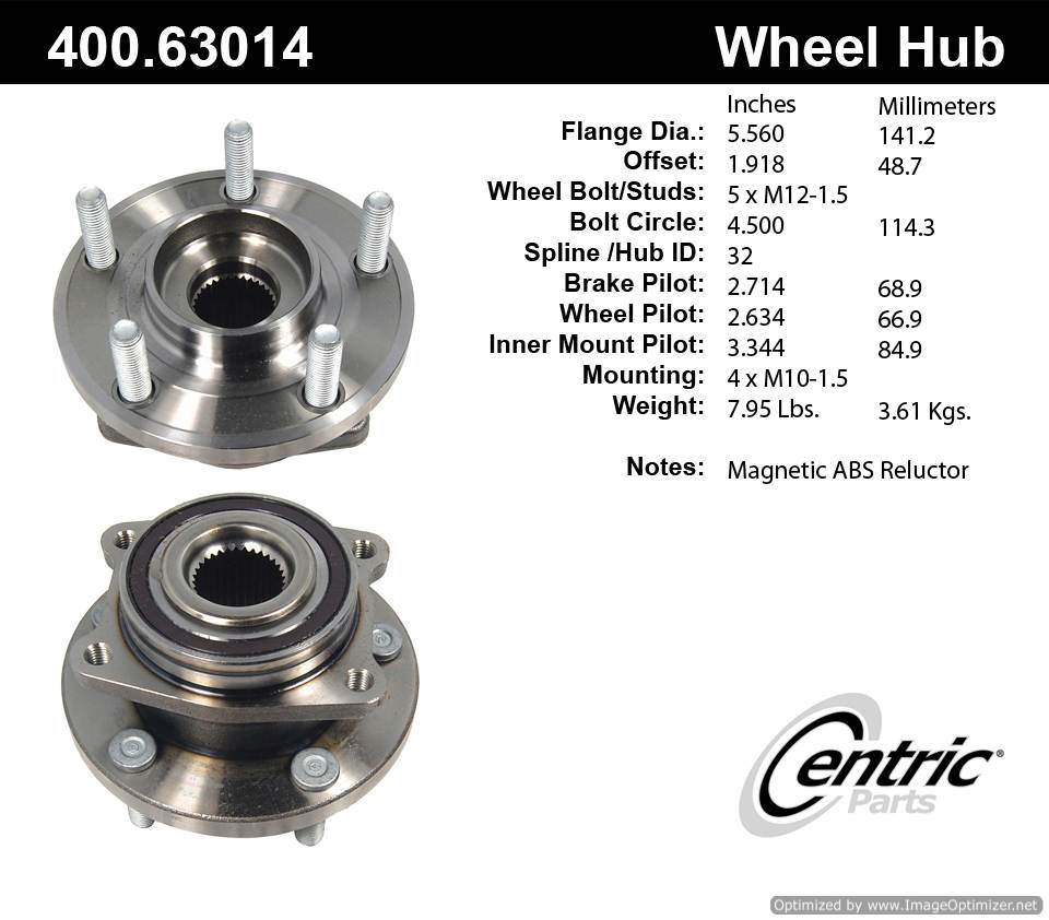 Centric HA590219 HA590258 400.63014 Premium Hub Assembly
