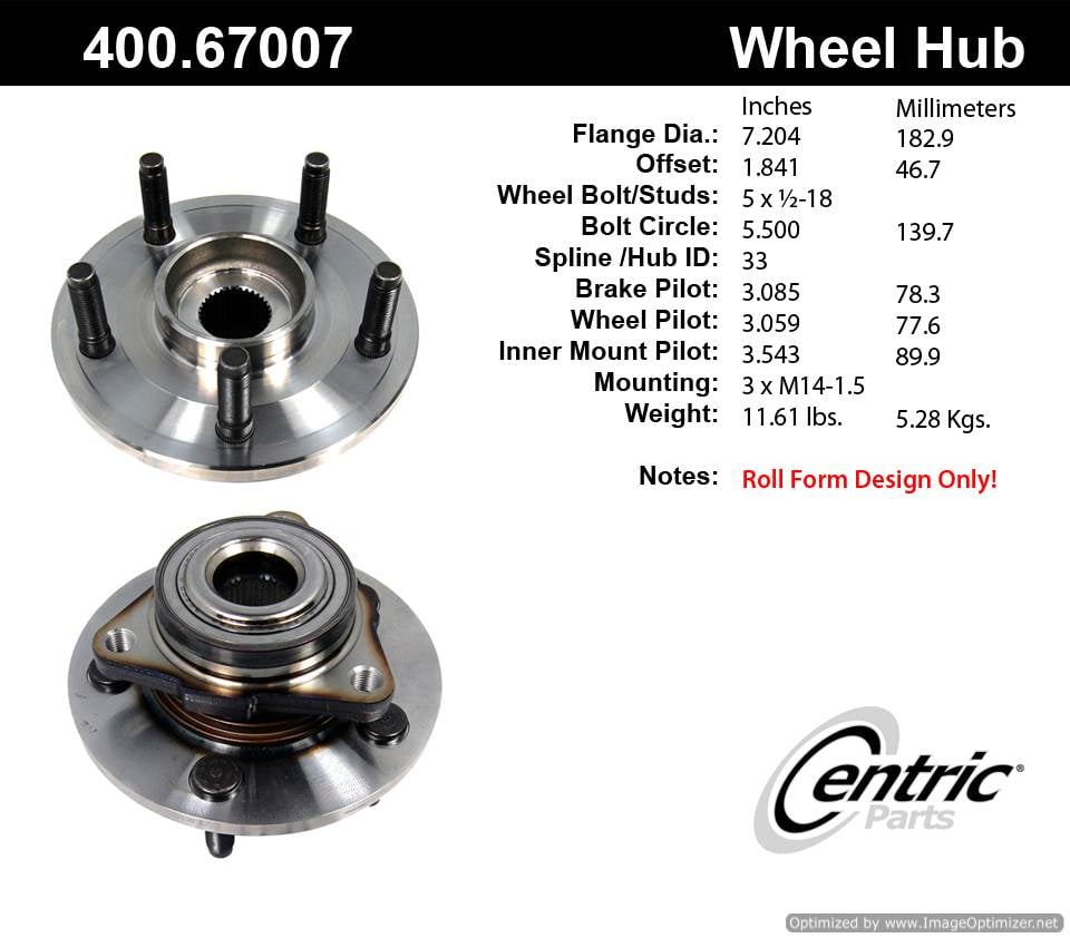 Centric HA500100 515072 400.67007 Premium Hub Assembly