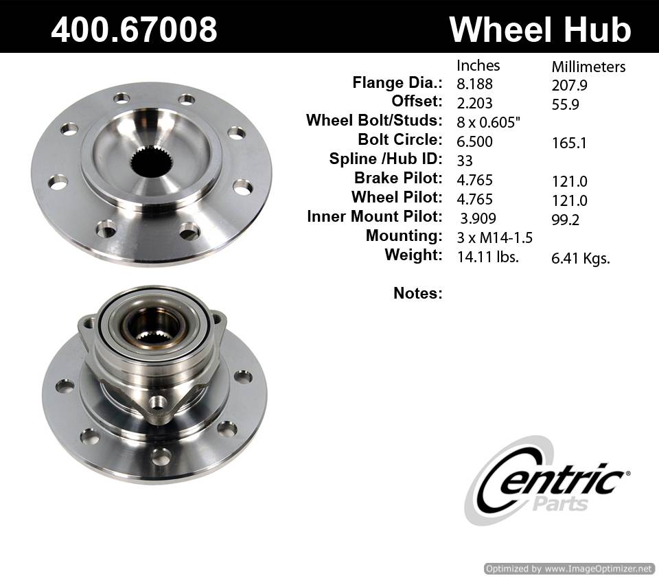Centric HA597851 515011 400.67008 Premium Hub Assembly