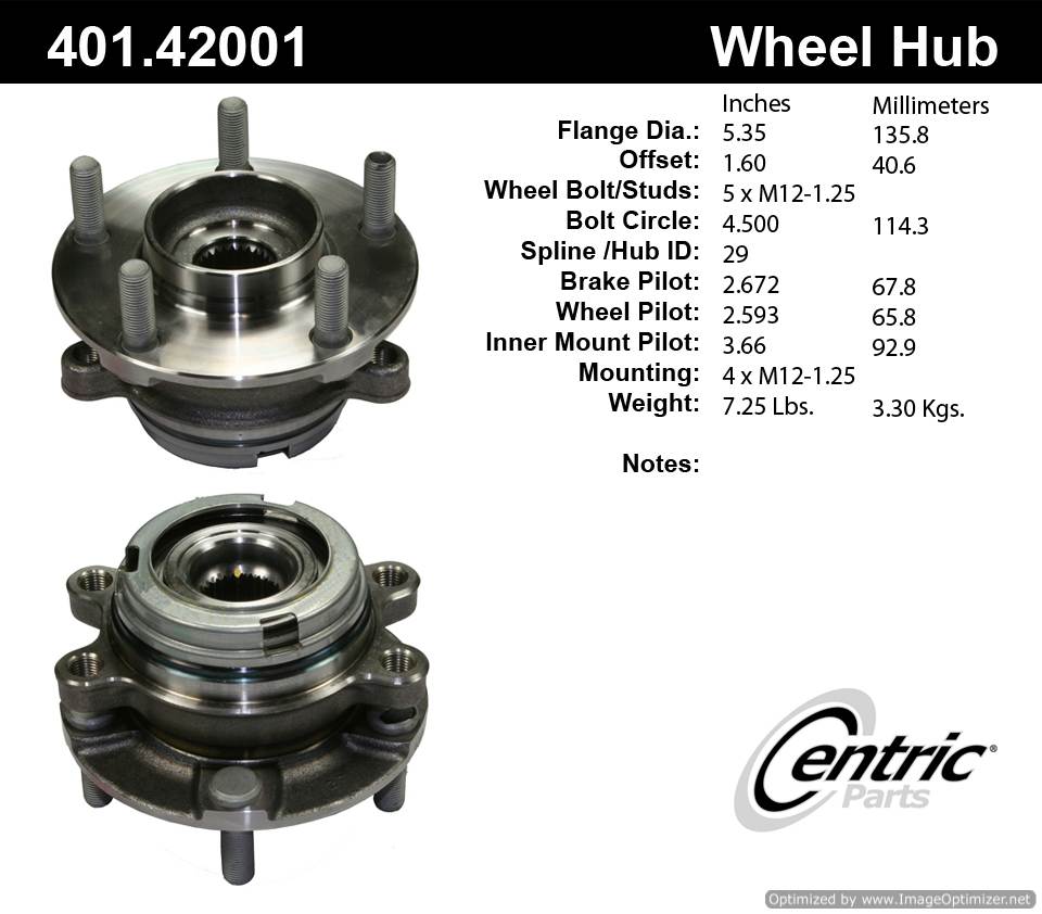 Centric HA590250 401.42001 Premium Hub Assembly