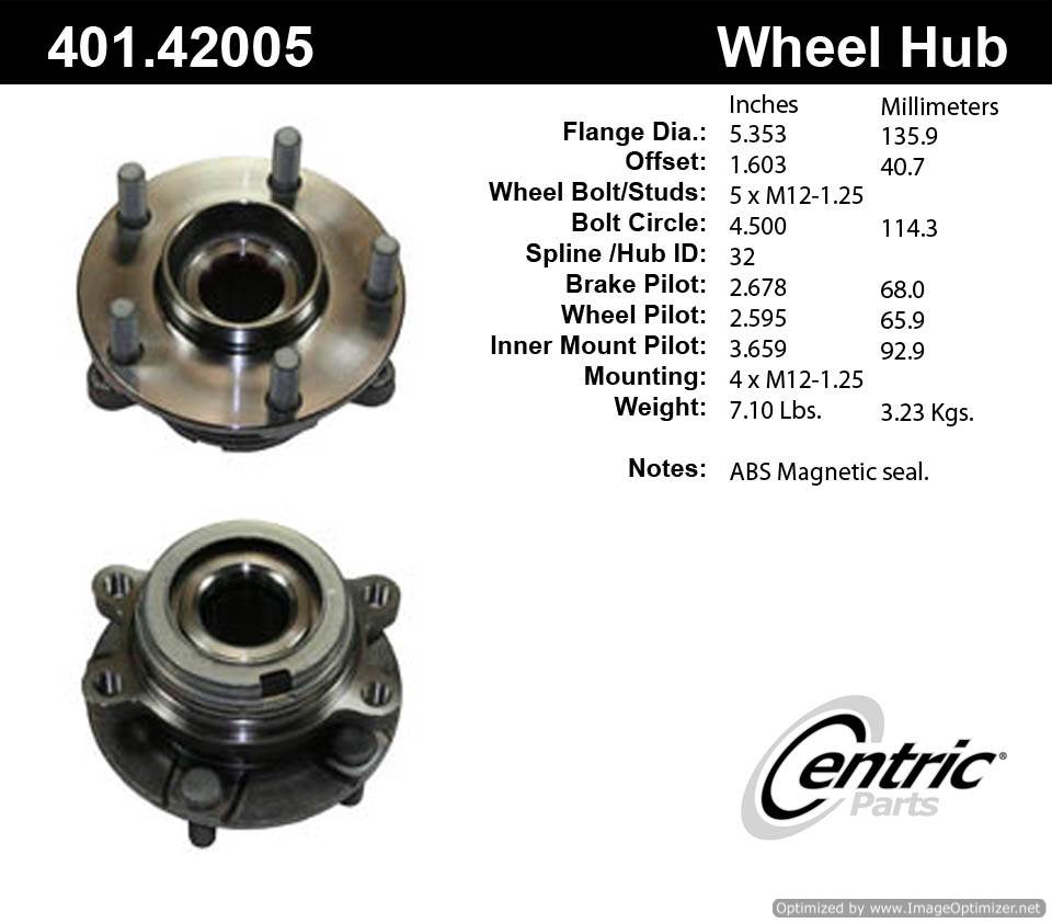 Centric HA590236 401.42005 Premium Hub Assembly