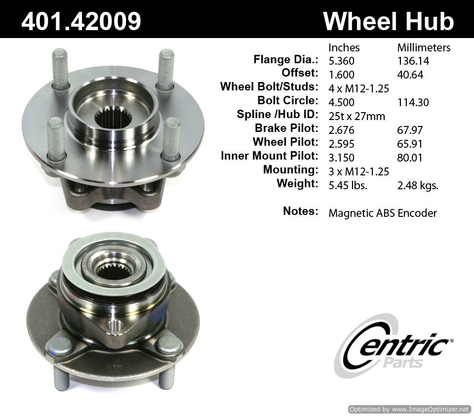 Centric HA590285 401.42009 Premium Hub Assembly