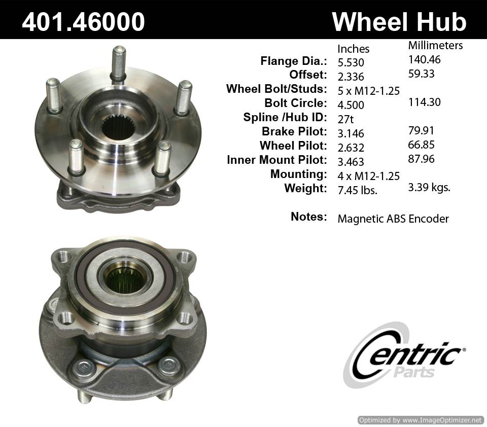 Centric HA590249 HA590275 401.46000 Premium Hub Assembly