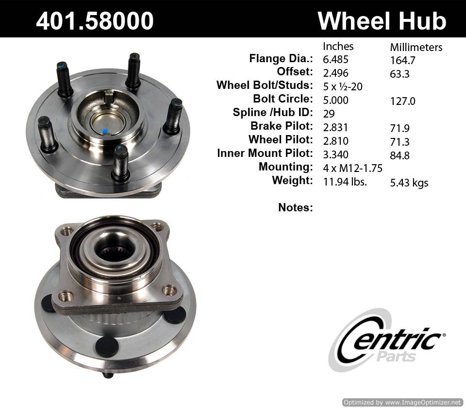 Centric HA590141 401.58000 Premium Hub Assembly