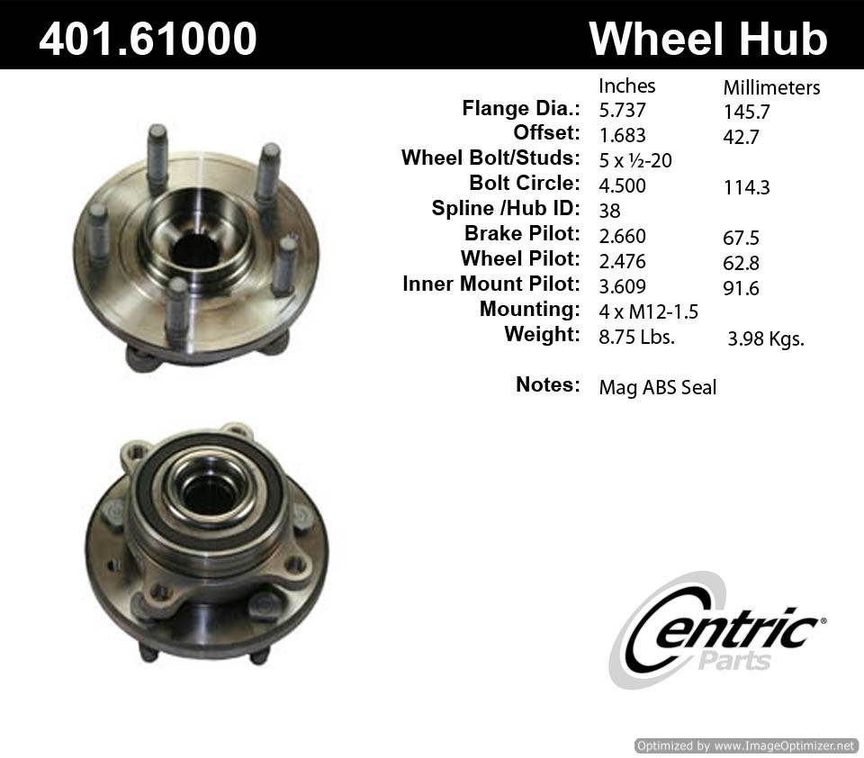Centric HA590261 401.61000 Premium Hub Assembly
