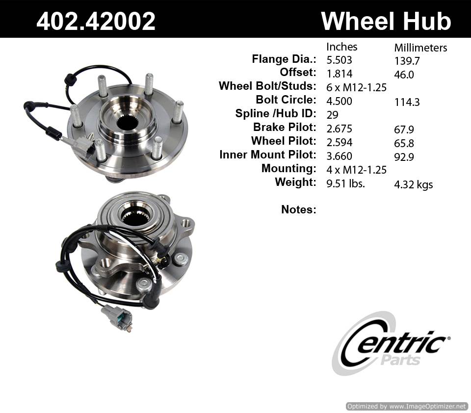 Centric SP450701 402.42002 Premium Hub Assembly