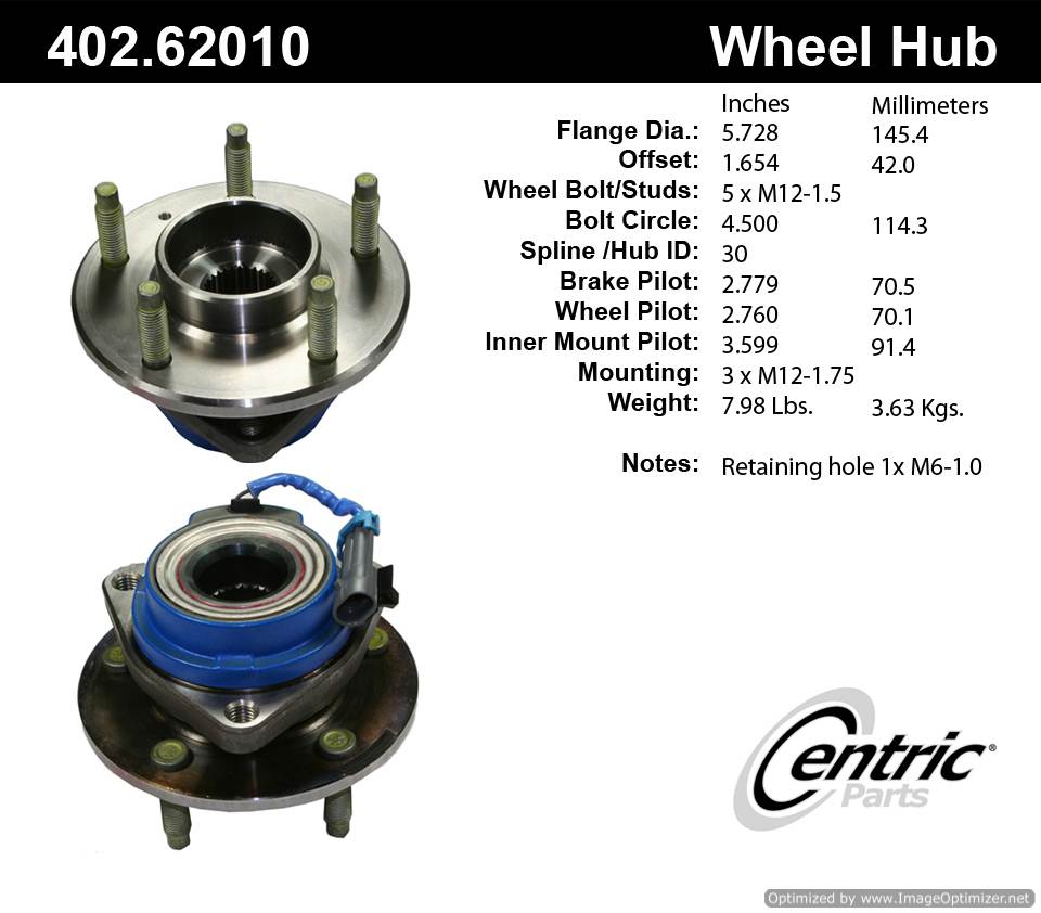 Centric 512223 HA590049 402.62010 Premium Hub Assembly