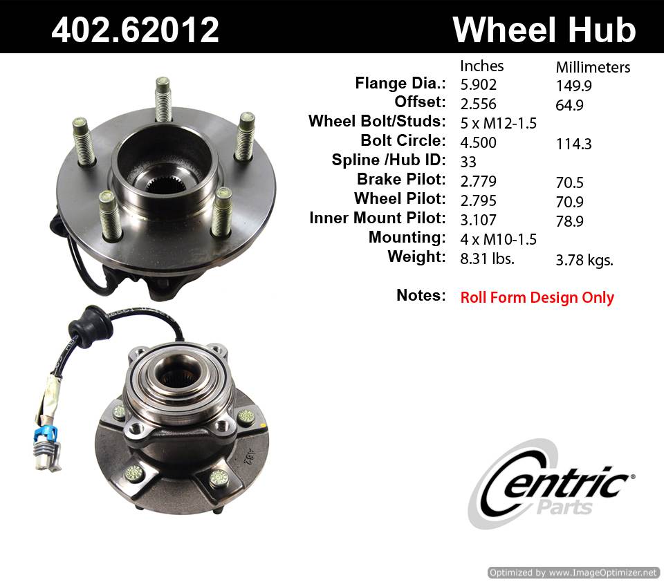 Centric 512229 402.62012 Premium Hub Assembly