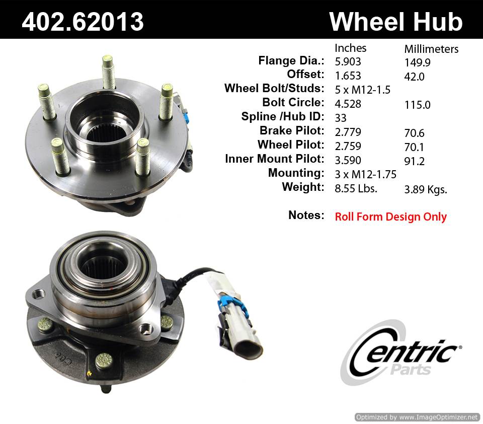 Centric 513189 402.62013 Premium Hub Assembly