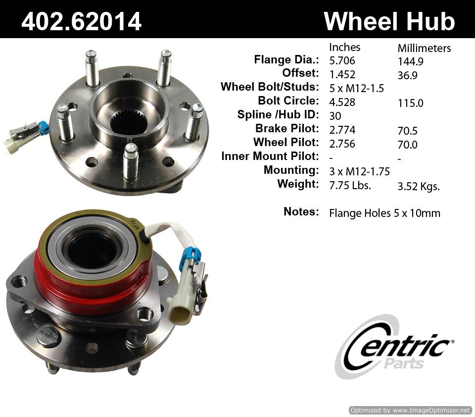 Centric 513137 402.62014 Premium Hub Assembly 805890564188